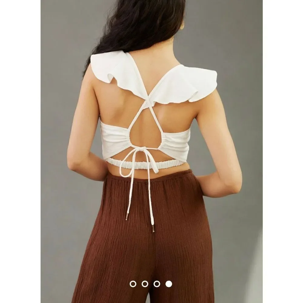 Anthropologie x Pilcro Striped Ruffle Cami Size L - Picture 4 of 8